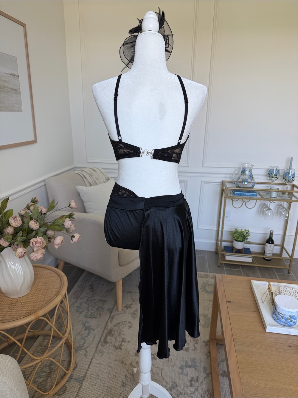 Pumpers Black Lace Jazz Dance Costume Adult M Musical Theatre Cabaret Solo - Picture 7 of 17